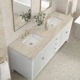 Myrrin 72" Vanity, Bright White, w/ 3 CM Tajnar Eclos Top