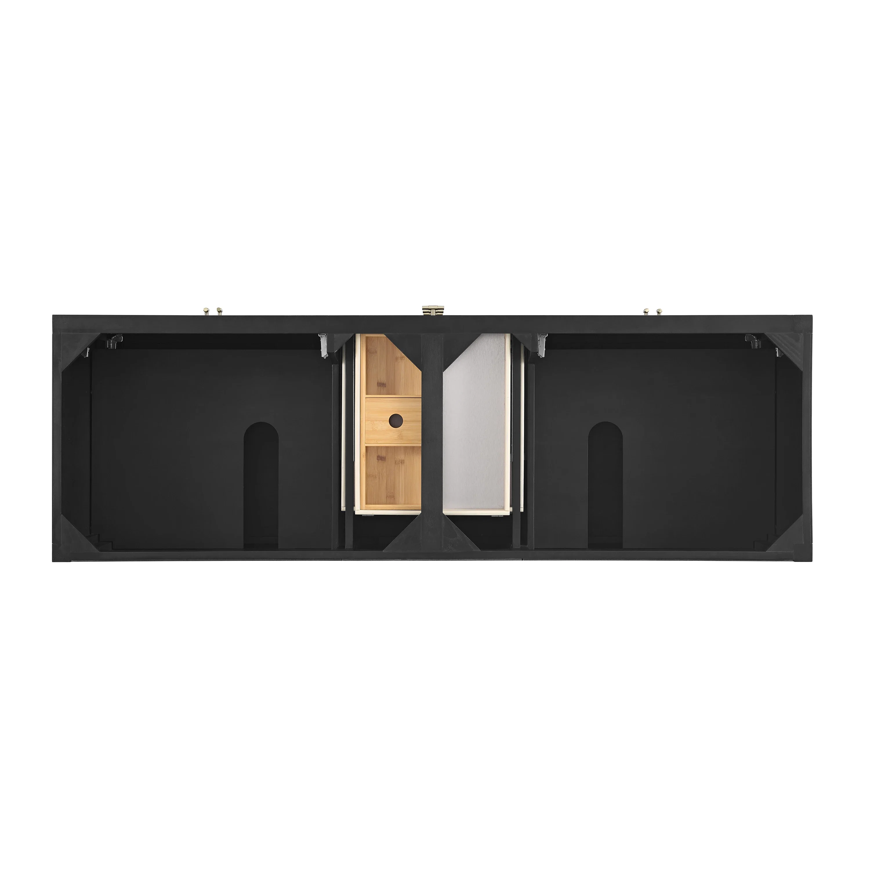 Myrrin 72" Vanity, Carbon Oak w/ Single Hole 3 CM White Zeus Silestone Top & Backsplash