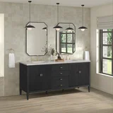 Myrrin 72" Double Vanity, Carbon Oak w/ 3 CM Eternal Jasmine Pearl Silestone Top