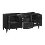 Myrrin 72" Double Vanity, Carbon Oak w/ 3 CM Eternal Jasmine Pearl Silestone Top