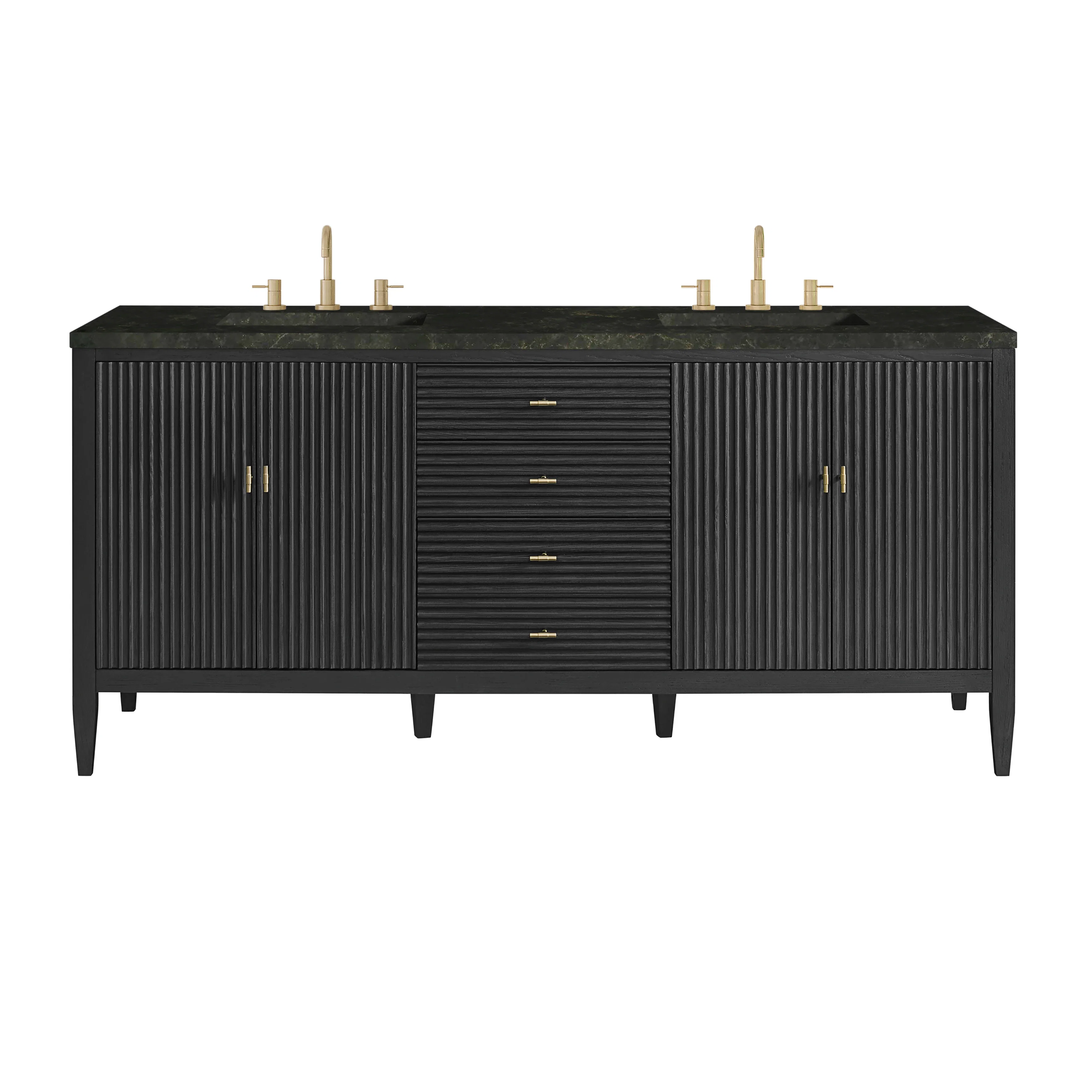 Myrrin 72" Vanity, Carbon Oak, w/ 3 CM Phantome Eclos Top