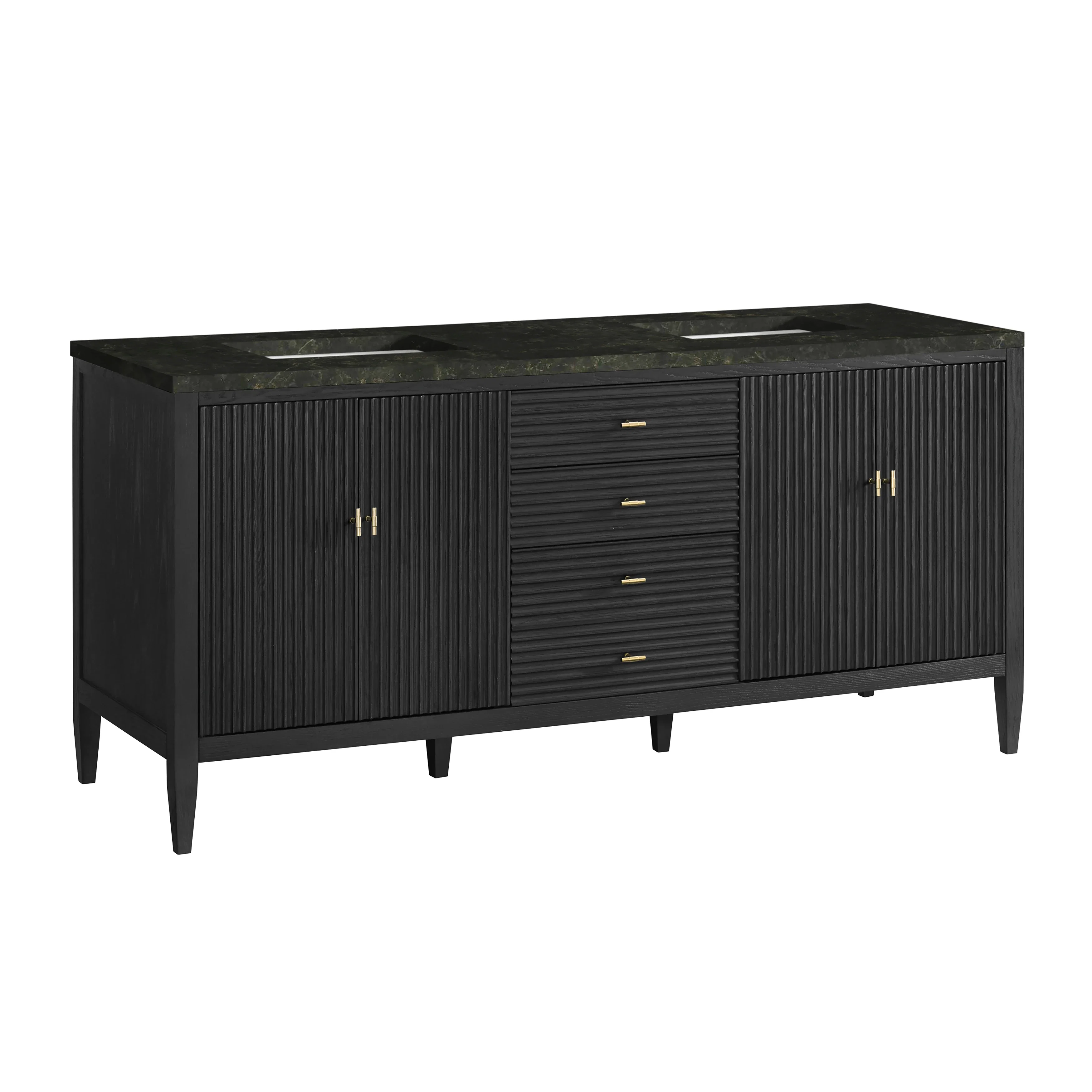 Myrrin 72" Vanity, Carbon Oak, w/ 3 CM Phantome Eclos Top