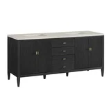 Myrrin 72" Vanity, Carbon Oak, w/ 3 CM Siberian Silestone Top