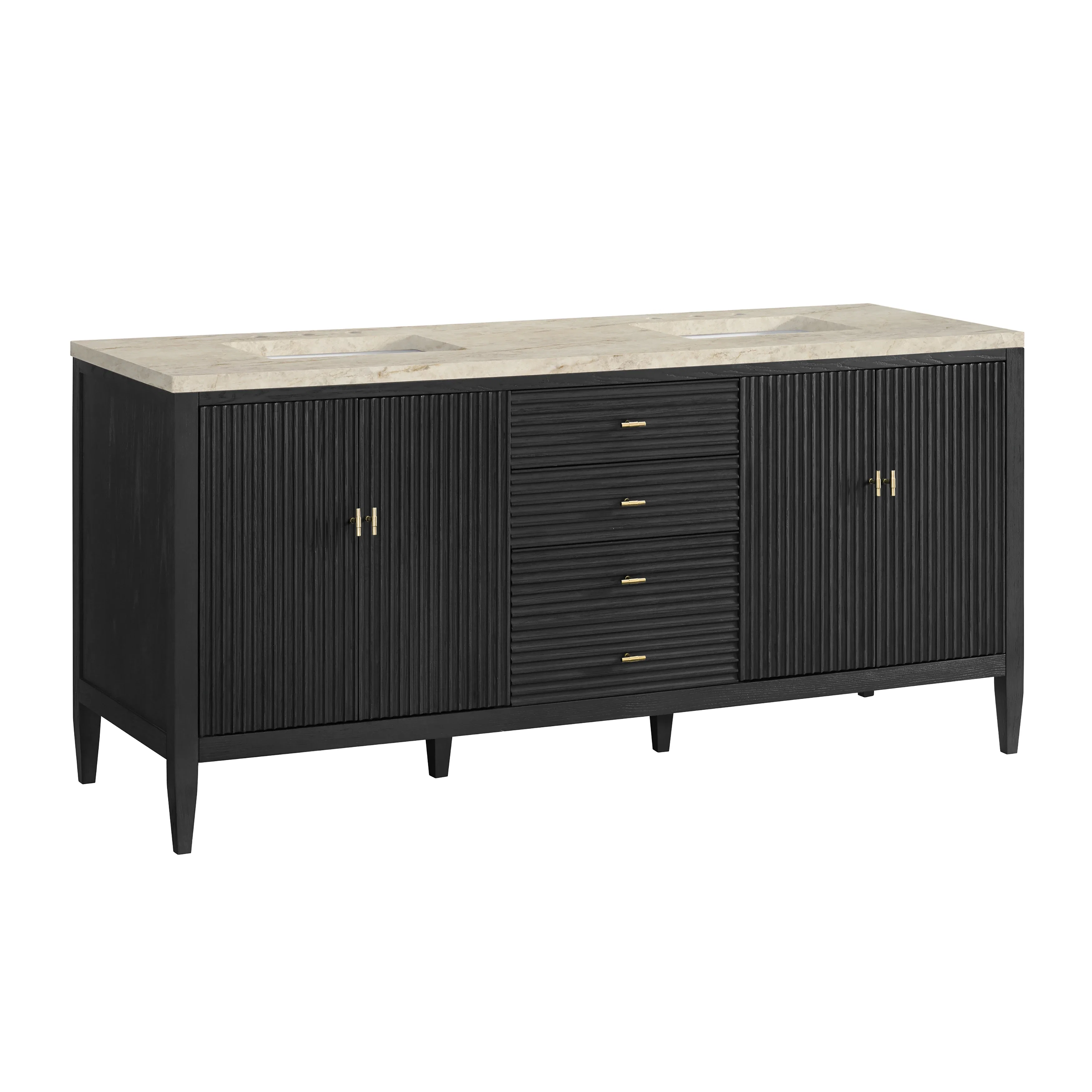 Myrrin 72" Vanity, Carbon Oak, w/ 3 CM Tajnar Eclos Top