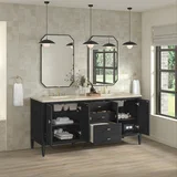 Myrrin 72" Vanity, Carbon Oak, w/ 3 CM Tajnar Eclos Top