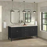 Myrrin 72" Vanity, Carbon Oak, w/ 3 CM Siberian Silestone Top w/FreePower Wireless Charger