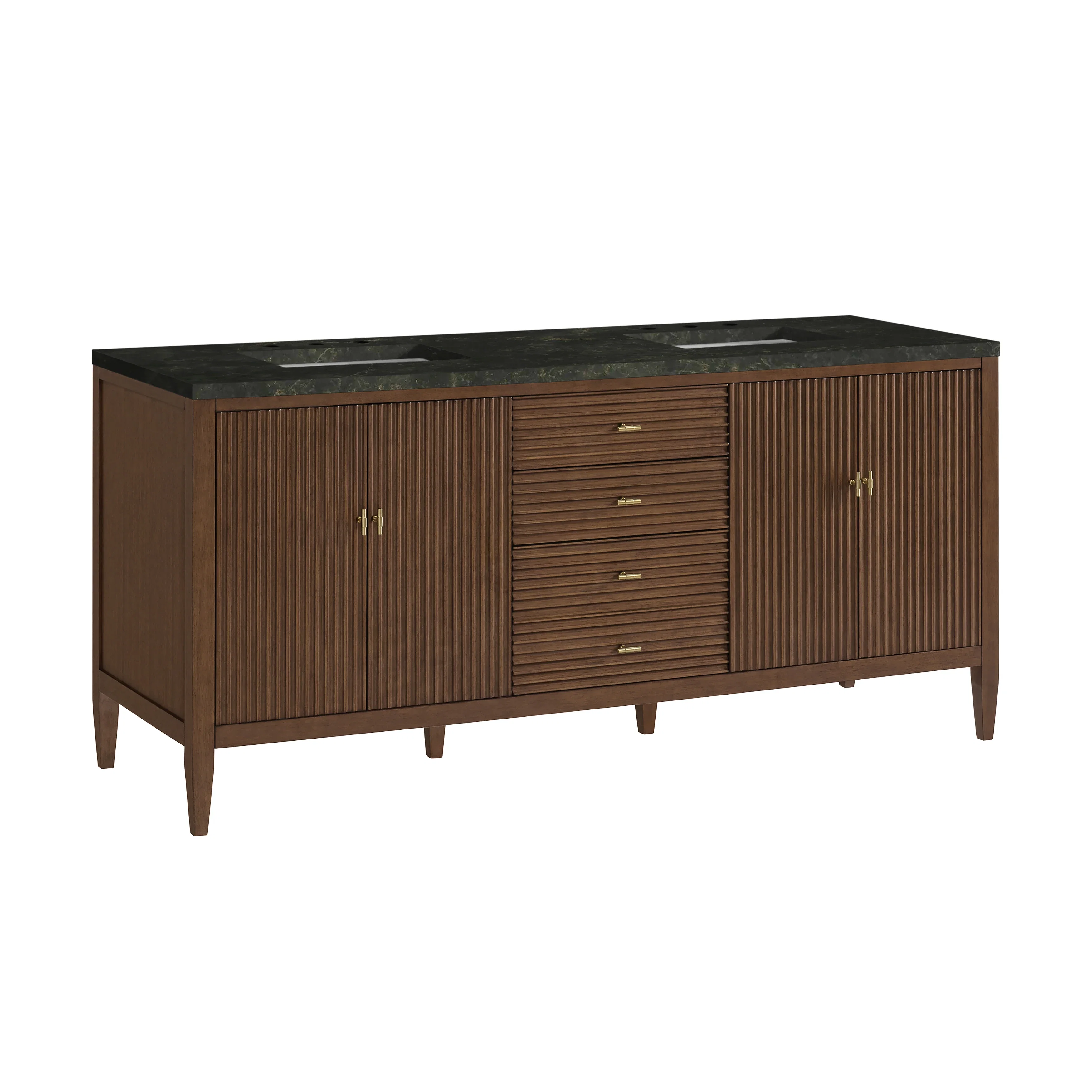 Myrrin 72" Vanity, Mid Century Walnut, w/ 3 CM Phantome Eclos Top