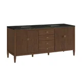 Myrrin 72" Vanity, Mid Century Walnut, w/ 3 CM Phantome Eclos Top