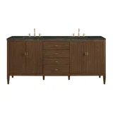 Myrrin 72" Vanity, Mid Century Walnut, w/ 3 CM Phantome Eclos Top