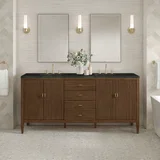 Myrrin 72" Vanity, Mid Century Walnut, w/ 3 CM Phantome Eclos Top