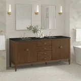 Myrrin 72" Vanity, Mid Century Walnut, w/ 3 CM Phantome Eclos Top