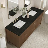 Myrrin 72" Vanity, Mid Century Walnut, w/ 3 CM Phantome Eclos Top