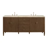Myrrin 72" Vanity, Mid Century Walnut, w/ 3 CM Tajnar Eclos Top