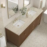Myrrin 72" Vanity, Mid Century Walnut, w/ 3 CM Tajnar Eclos Top