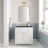 Chicago 30" Single Vanity, Glossy White, w/ 3 CM Charcoal Soapstone Silestone® Top