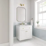 Chicago 30" Single Vanity, Glossy White, w/ 3 CM Eternal Jasmine Pearl Silestone® Top