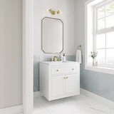Chicago 30" Single Vanity, Glossy White, w/ 3 CM Ethereal Noctis Silestone® Top