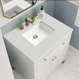 Chicago 30" Single Vanity, Glossy White, w/ 3 CM Lime Delight Silestone® Top