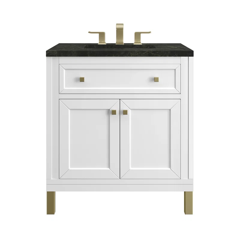 Chicago 30" Single Vanity, Glossy White, w/ 3 CM Phantome Eclos Top