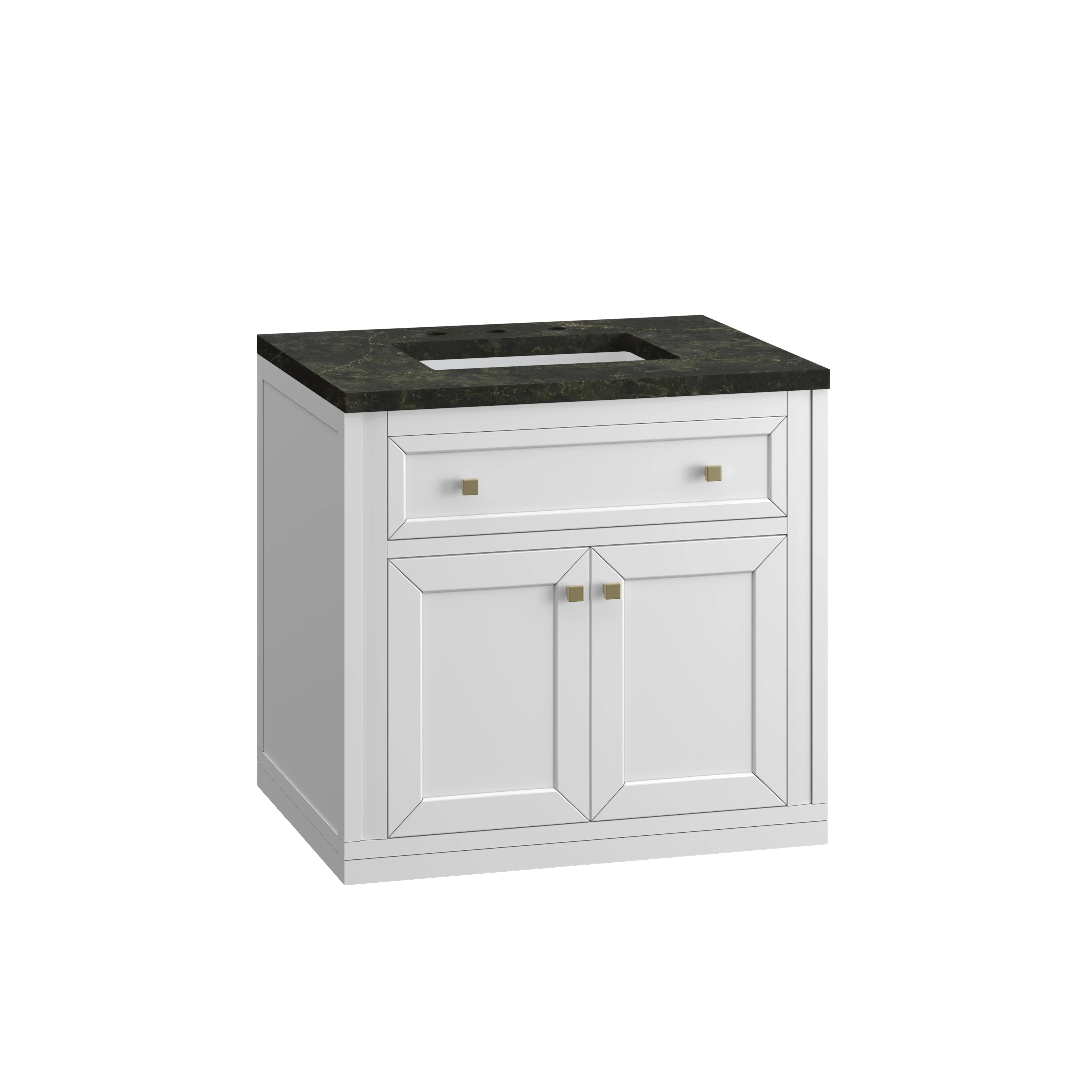 Chicago 30" Single Vanity, Glossy White, w/ 3 CM Phantome Eclos Top