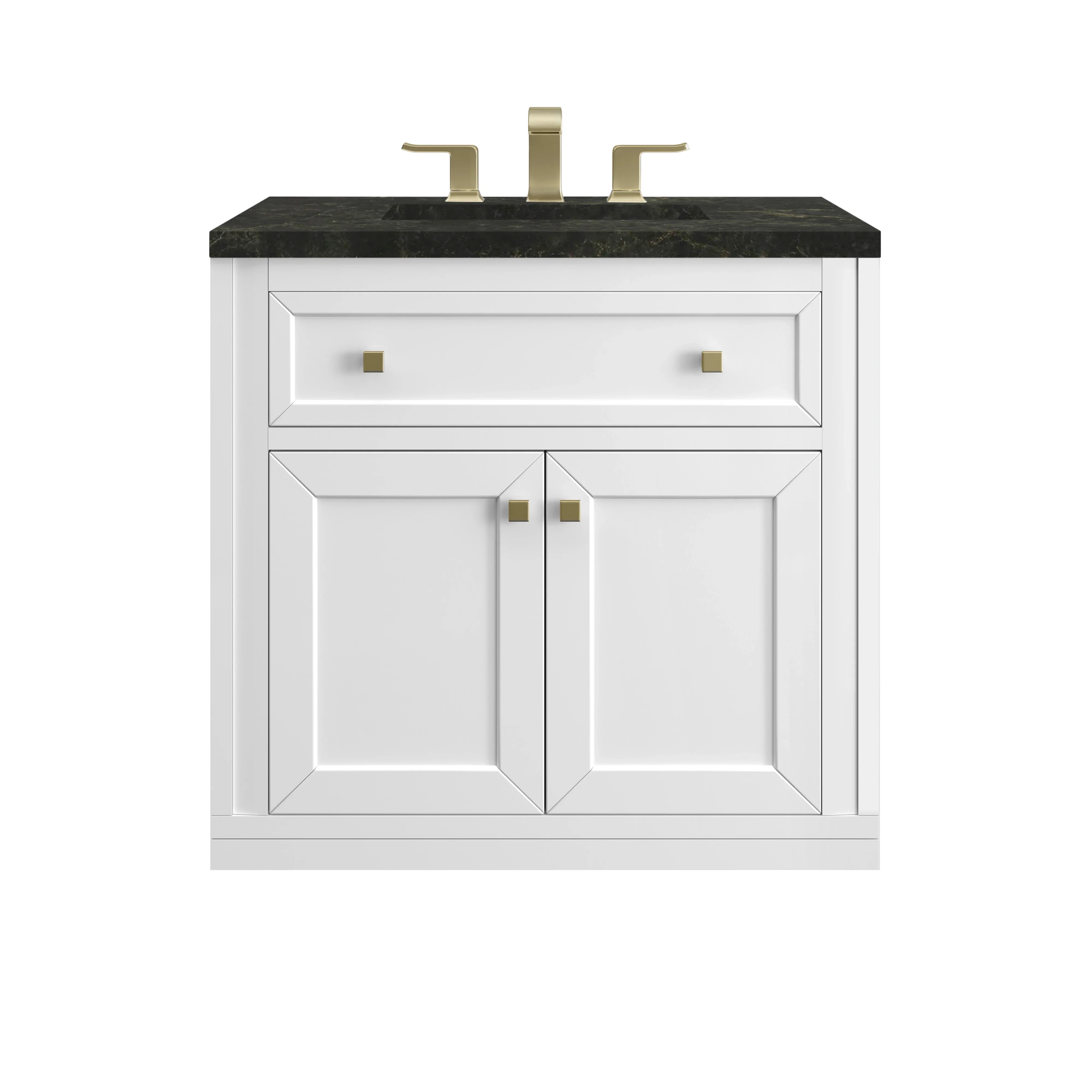Chicago 30" Single Vanity, Glossy White, w/ 3 CM Phantome Eclos Top