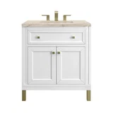 Chicago 30" Single Vanity, Glossy White, w/ 3 CM Tajnar Eclos Top