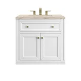 Chicago 30" Single Vanity, Glossy White, w/ 3 CM Tajnar Eclos Top