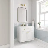Chicago 30" Single Vanity, Glossy White, w/ 3 CM White Zeus Silestone® Top