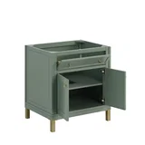 Chicago 30" Single Vanity, Smokey Celadon, w/ 3 CM Eternal Jasmine Pearl Silestone® Top