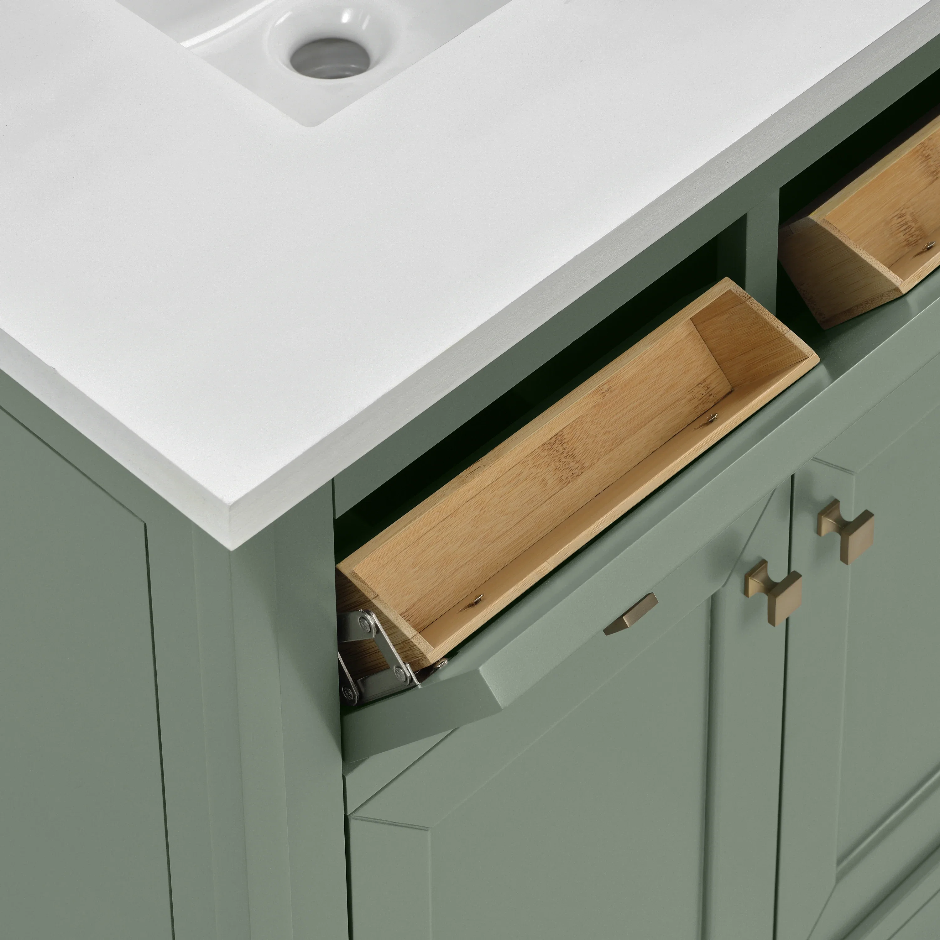 Chicago 30" Single Vanity, Smokey Celadon, w/ 3 CM Eternal Jasmine Pearl Silestone® Top