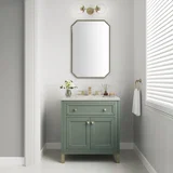 Chicago 30" Single Vanity, Smokey Celadon, w/ 3 CM Eternal Jasmine Pearl Silestone® Top