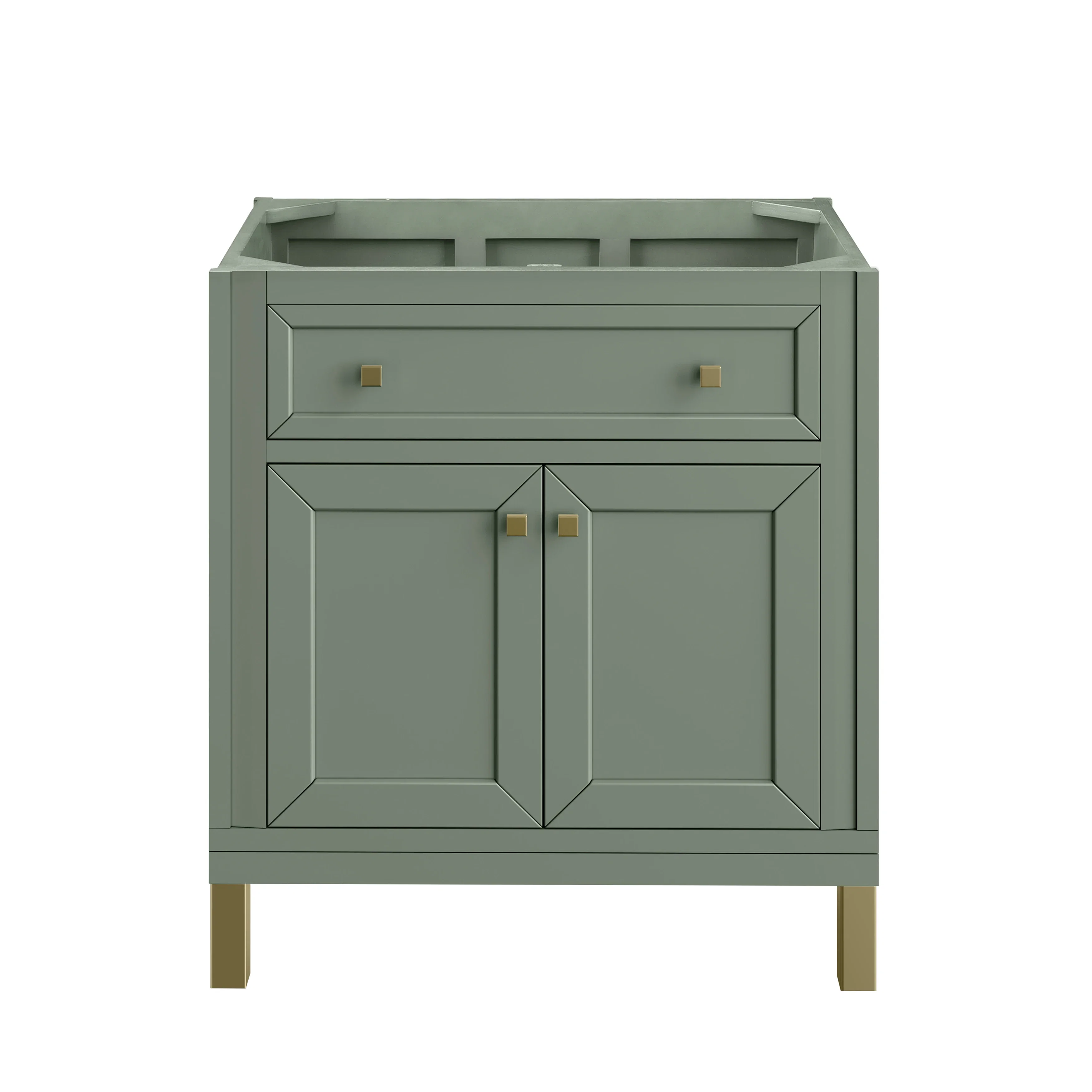 Chicago 30" Single Vanity, Smokey Celadon, w/ 3 CM Eternal Jasmine Pearl Silestone® Top