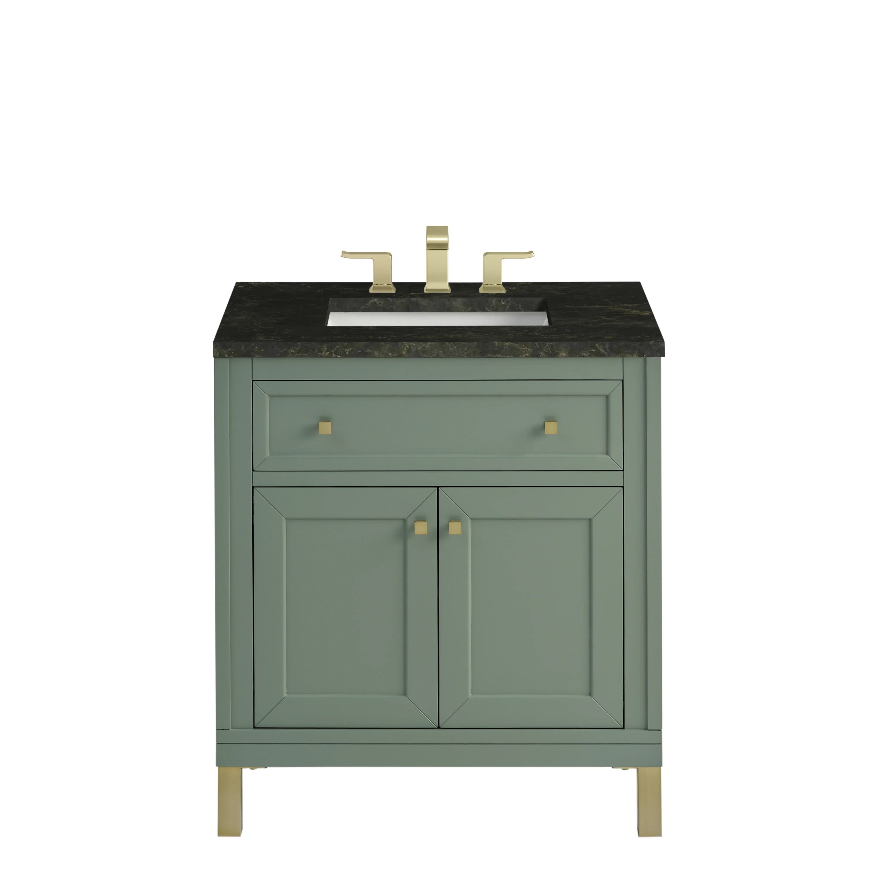 Chicago 30" Single Vanity, Smokey Celadon, w/ 3 CM Phantome Eclos Top