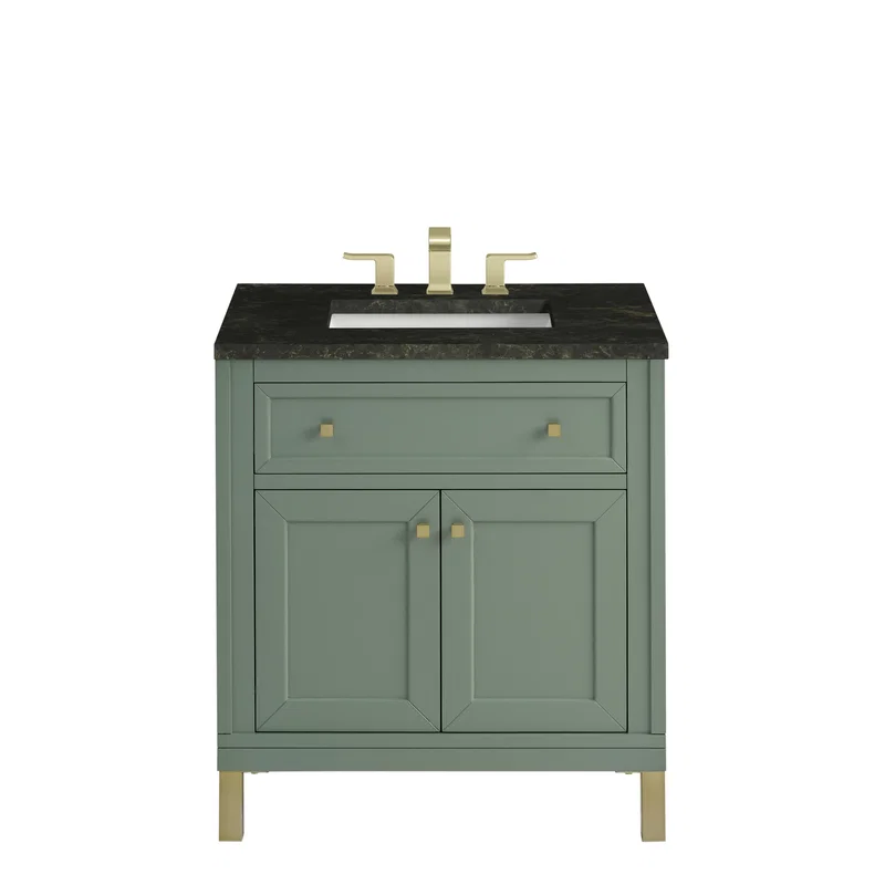 Chicago 30" Single Vanity, Smokey Celadon, w/ 3 CM Phantome Eclos Top
