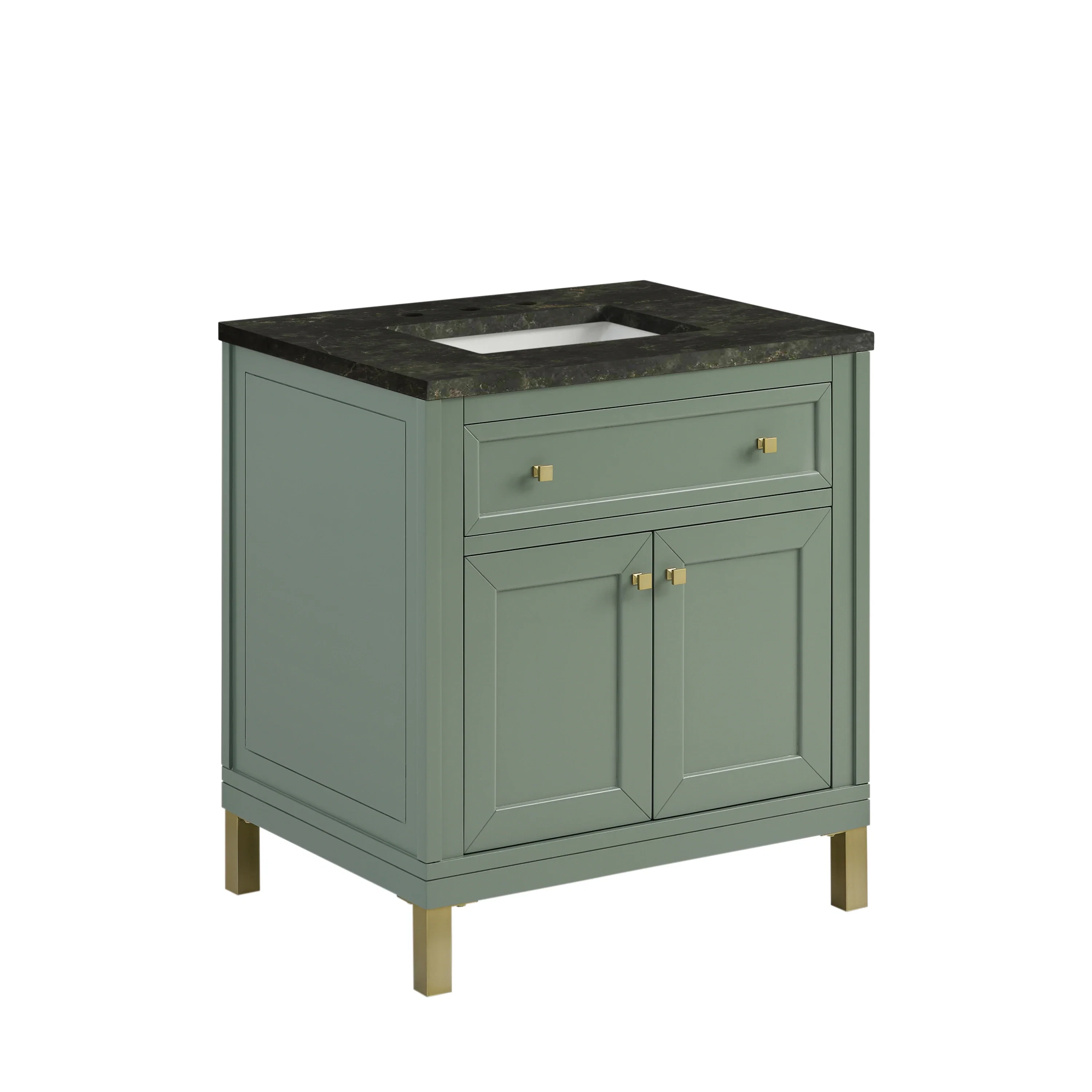 Chicago 30" Single Vanity, Smokey Celadon, w/ 3 CM Phantome Eclos Top
