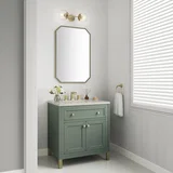Chicago 30" Single Vanity, Smokey Celadon, w/ 3 CM Siberian Silestone Top