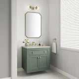 Chicago 30" Single Vanity, Smokey Celadon, w/ 3 CM Siberian Silestone Top