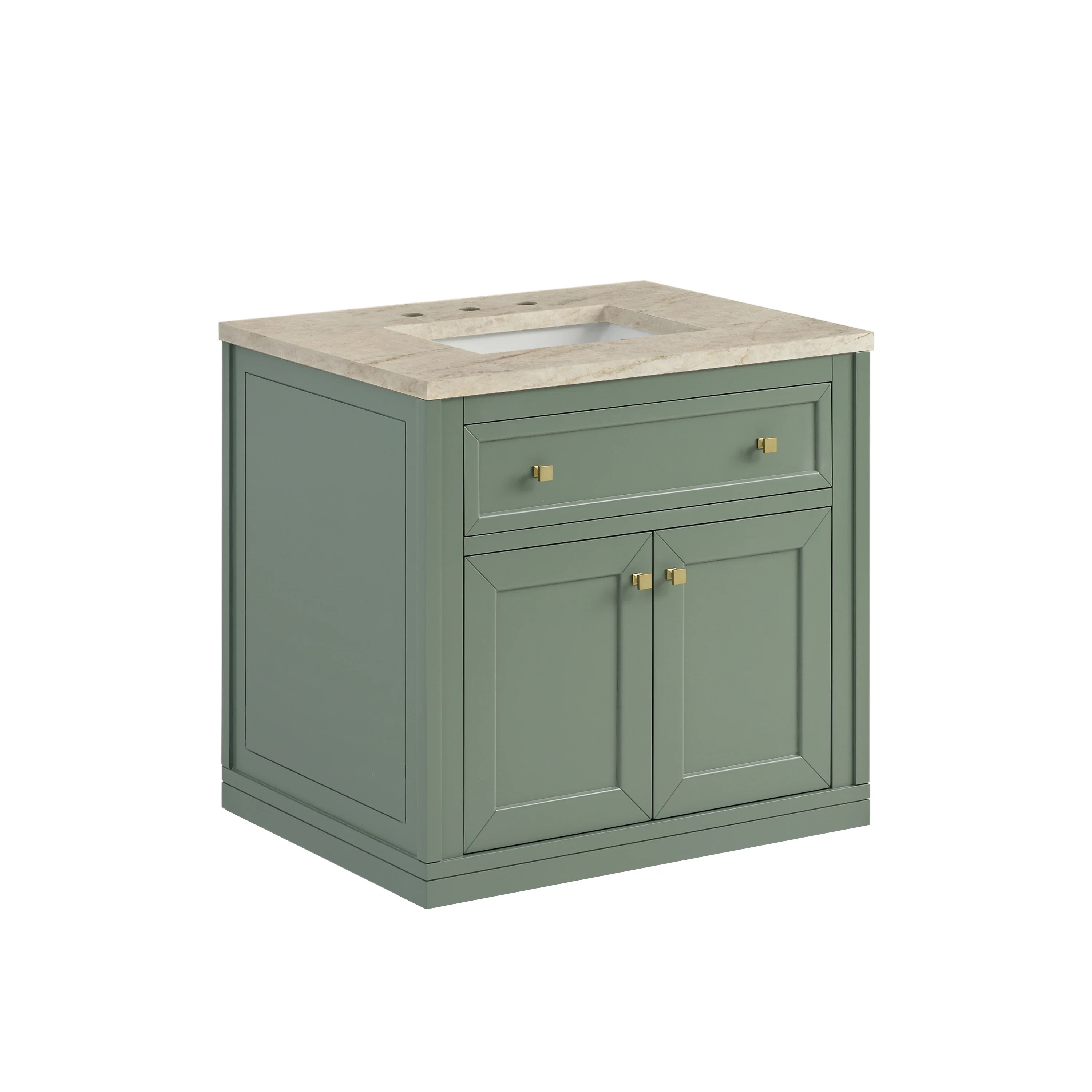 Chicago 30" Single Vanity, Smokey Celadon, w/ 3 CM Tajnar Eclos Top
