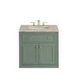 Chicago 30" Single Vanity, Smokey Celadon, w/ 3 CM Tajnar Eclos Top