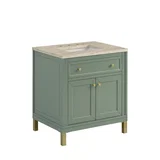 Chicago 30" Single Vanity, Smokey Celadon, w/ 3 CM Tajnar Eclos Top