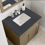 Chicago 30" Single Vanity, Walnut Whisper, w/ 3 CM Charcoal Soapstone Silestone® Top