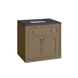 Chicago 30" Single Vanity, Walnut Whisper, w/ 3 CM Charcoal Soapstone Silestone® Top