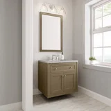 Chicago 30" Single Vanity, Walnut Whisper, w/ 3 CM Eternal Jasmine Pearl Silestone® Top