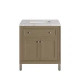 Chicago 30" Single Vanity, Walnut Whisper, w/ 3 CM Eternal Jasmine Pearl Silestone® Top