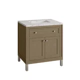 Chicago 30" Single Vanity, Walnut Whisper, w/ 3 CM Eternal Jasmine Pearl Silestone® Top