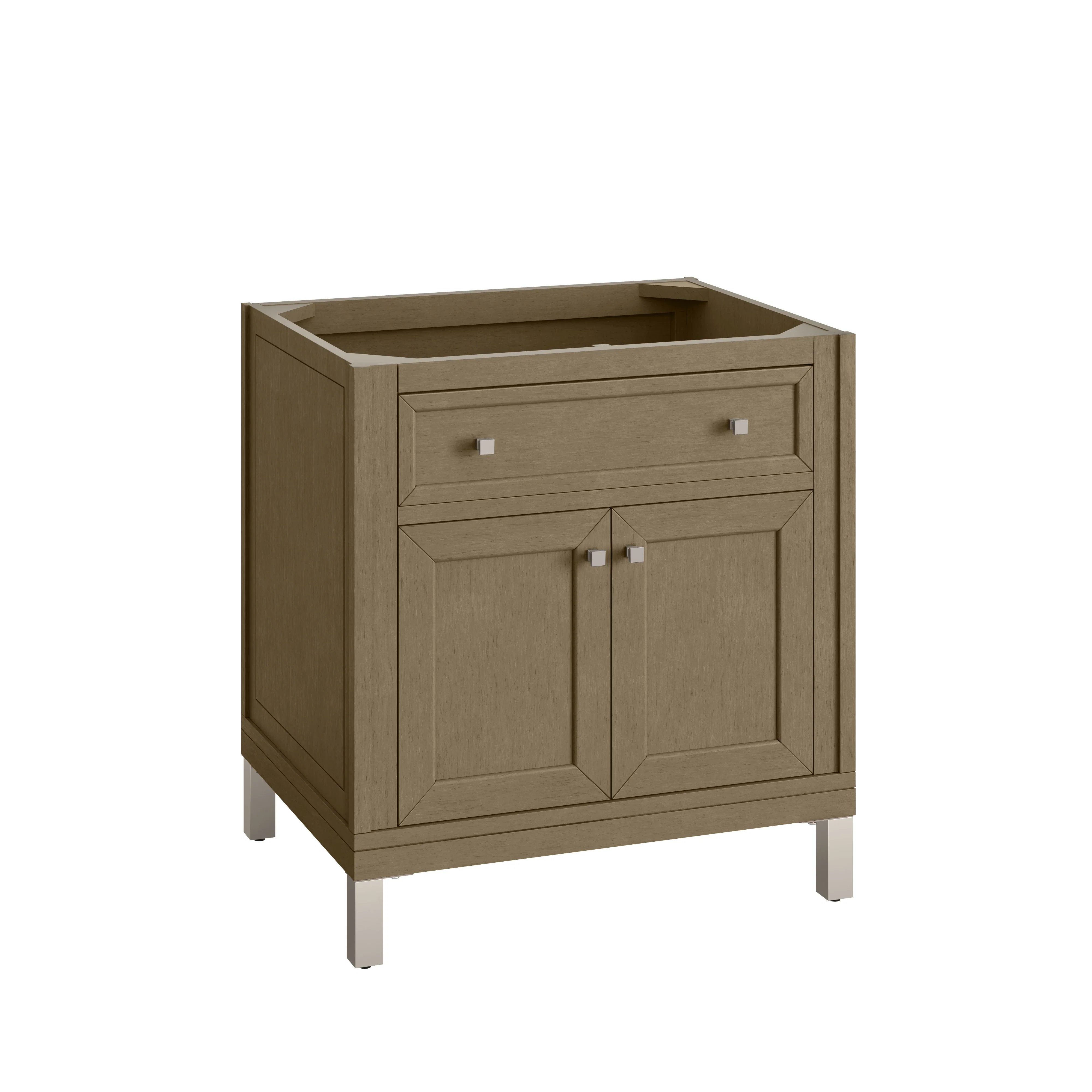 Chicago 30" Single Vanity, Walnut Whisper, w/ 3 CM Eternal Jasmine Pearl Silestone® Top