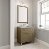 Chicago 30" Single Vanity, Walnut Whisper, w/ 3 CM Eternal Jasmine Pearl Silestone® Top