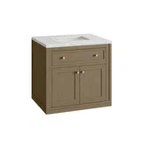 Chicago 30" Single Vanity, Walnut Whisper, w/ 3 CM Ethereal Noctis Silestone® Top
