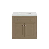 Chicago 30" Single Vanity, Walnut Whisper, w/ 3 CM Ethereal Noctis Silestone® Top