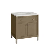 Chicago 30" Single Vanity, Walnut Whisper, w/ 3 CM Lime Delight Silestone® Top